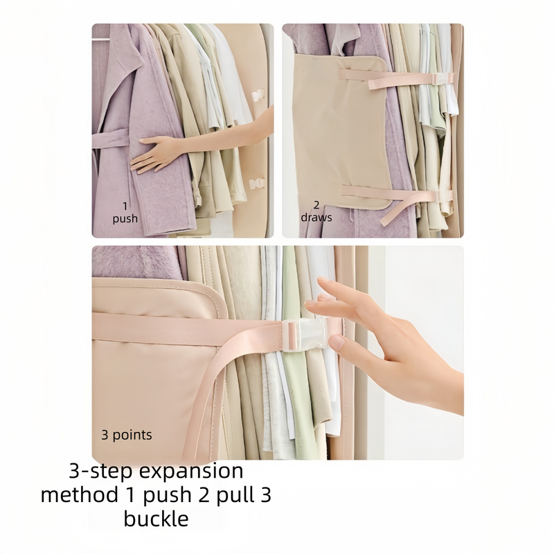 Pink Foldable Hanging Compression Board for Wardrobe Organization – 90×58 cm Ultra-Thin Garment Organizer with Adjustable Side Straps and Top Buckle, Holds Up to 30 Thin Jackets
