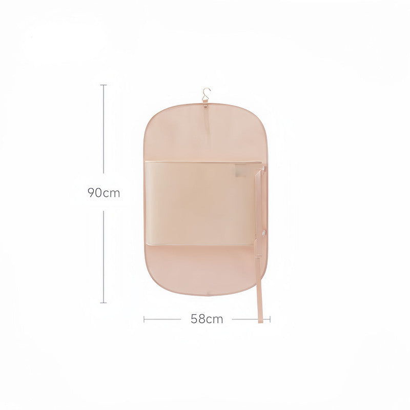 Pink Foldable Hanging Compression Board for Wardrobe Organization – 90×58 cm Ultra-Thin Garment Organizer with Adjustable Side Straps and Top Buckle, Holds Up to 30 Thin Jackets