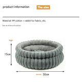 Grey Plush Round Pet Bed with Removable Cushion M Size, Thickened Warm Dog and Cat Nest for Small to Medium Pets, Cozy and Soft Sleeping Space for Home Use - 45-Degree Angle
