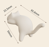 4-Pack Cat-Shaped Desk Hooks - No-Drill Adhesive Mount, Multi-Functional Side Table Organizer for Students & Home Office, Includes Black, Yellow, Pink & White ABS Plastic Hooks - Close-Up Angle