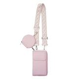 Pink Women's Multi-Functional Crossbody Phone Bag with Detachable Coin Purse, PU Leather Shoulder Bag with Credit Card Slots, Stylish Minimalist Design for Daily Use