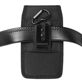 2-Pack Black Universal Heavy-Duty Nylon Belt Holster Pouch with Card Slot – Durable Oxford Cloth Waist Pack for iPhone 16 Pro Max & Android Phones – Vertical & Horizontal Carry Options (XL) - Front View