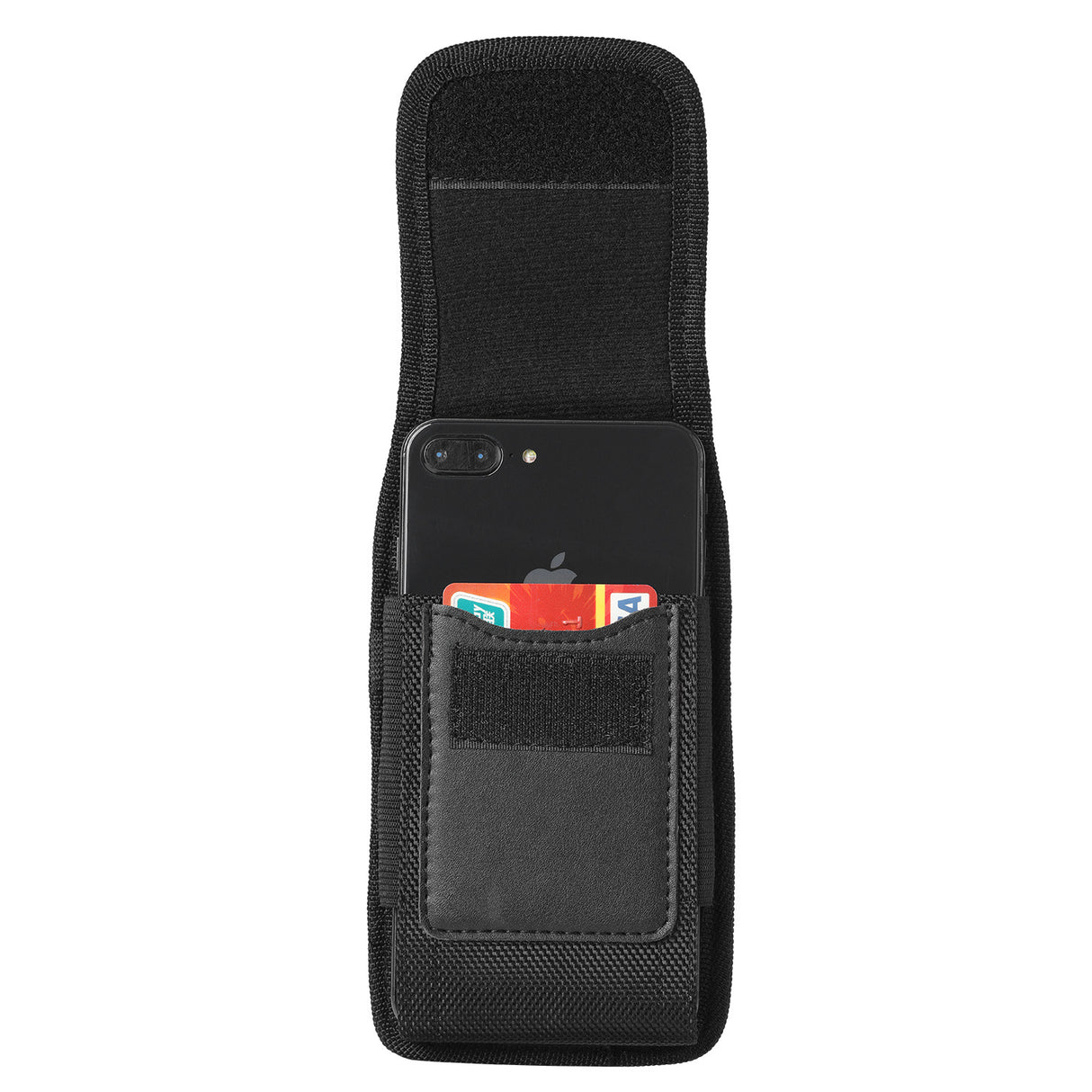 2-Pack Black Universal Heavy-Duty Nylon Belt Holster Pouch with Card Slot – Durable Oxford Cloth Waist Pack for iPhone 16 Pro Max & Android Phones – Vertical & Horizontal Carry Options (XL)