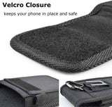 2-Pack Black Universal Heavy-Duty Nylon Belt Holster Pouch with Card Slot – Durable Oxford Cloth Waist Pack for iPhone 16 Pro Max & Android Phones – Vertical & Horizontal Carry Options (XL)