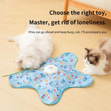 Automatic Cat Hunting Game Mat with 360° Teaser Wand, USB-C Rechargeable Interactive Pet Toy for Indoor Cats, Self-Entertainment Hide-and-Seek Play Mat, Durable Fabric & ABS Construction(Five-cent duck design) - Close-Up Angle