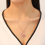 Rose gold MOM Heart Pendant Necklace with Rhinestones - Adjustable 47+5cm Chain, Lightweight Alloy Jewelry for Mother's Day Gift, Everyday Wear & Special Occasions - Elegant Letter Design for Women - Top-Down View