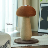 Brown Mushroom Cat Tree with Sisal Scratching Post - Large Vertical Cat Climber, Durable Scratch-Resistant Design with Hanging Toys, Stylish Home Decor for Indoor Cats(500mm*330mm)