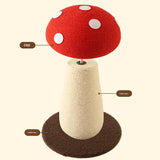 Brown Mushroom Cat Tree with Sisal Scratching Post - Large Vertical Cat Climber, Durable Scratch-Resistant Design with Hanging Toys, Stylish Home Decor for Indoor Cats(500mm*330mm) - 45-Degree Angle