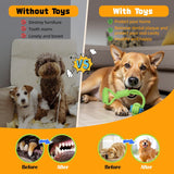 7-Piece Green Durable Cotton Rope Dog Toy Set - Washable Knotted Ball & Tug Toys for Aggressive Chewers, Interactive Teeth Cleaning Pet Toy for Small to Medium Dogs & Cats - Side View