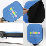 Black Neoprene Pickleball Paddle Cover Protective Case with Fun Graphic Design Durable Beach Tennis Racket Sleeve Bag for Table Tennis Paddles Shockproof Sports Equipment Storage(Style:2) - Front View