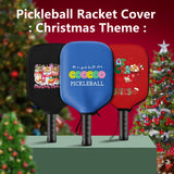 Black Neoprene Pickleball Paddle Cover Protective Case with Fun Graphic Design Durable Beach Tennis Racket Sleeve Bag for Table Tennis Paddles Shockproof Sports Equipment Storage(Style:5) - Top-Down View