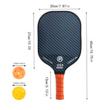 Professional Carbon Fiber Pickleball Paddle Set with Advanced Polymer Core - Includes Outdoor Balls & Portable Mesh Carry Bag(LT-603) - Top-Down View