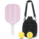 Professional Carbon Fiber Pickleball Paddle Set with Advanced Polymer Core - Includes Outdoor Balls & Portable Mesh Carry Bag(LT-606)