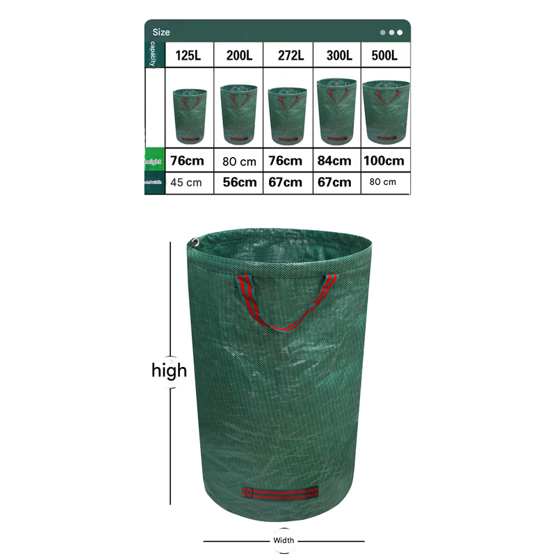 Heavy-Duty Pop-Up Garden Leaf Bag - Large Capacity PP Woven Collection Sack for Leaves, Weeds, Branches & Yard Debris(200L)