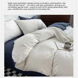 Matcha Cheese Washed Cotton Bedding Set - Solid Color Fitted Sheet Style, 4-Piece Set for 1.5m Bed, Includes 10 Random Color Quilt Fasteners(1.5m) - Close-Up Angle
