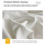 White and Dark Grey Washed Cotton Bedding Set - Solid Color Fitted Sheet Style, 4-Piece Set for 1.8m Bed, Includes 10 Random Color Quilt Fasteners