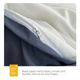 Light blue cheese Washed Cotton Bedding Set - Solid Color Fitted Sheet Style, 4-Piece Set for 1.8m Bed, Includes 10 Random Color Quilt Fasteners - Top-Down View