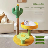 Pineapple Pineapple Cat Tree with Scratching Post & Cozy Perch - Multi-Level Cat Tower with Flower Platform and Hanging Ball for Indoor Cats - Front View