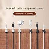 24 Black Pack Magnetic Cable Organizer Clips for Desk and Car, Reusable Adhesive Cord Management Holder for Charging Cables, USB Wires, Headphones, HDMI, and Power Cords