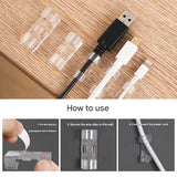 100 Pack Self-Adhesive Cable Clips Non-Marking Cord Management Holder for Desk and Car, Drill-Free Wire Fixer Solution for Local Workspaces(Medium size) - Front View