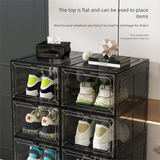 White Transparent Magnetic Shoe Box Stackable Dustproof Sneaker Storage Case for Basketball Shoes Clear Display Organizer for Local Home and Dormitory