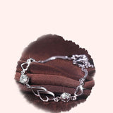 Heart-to-Heart Silver Plated Bracelet with Sparkling Rhinestones Elegant Romantic Jewelry for Women Includes Local Standard Gift Box for Special Occasions(Heart Brand) - Rear View