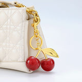 Fashionable Cherry Keychain with Fruit Pendant for Handbags and Keys Stylish Accessory Solution for Local Trendsetters(A01) - Front View
