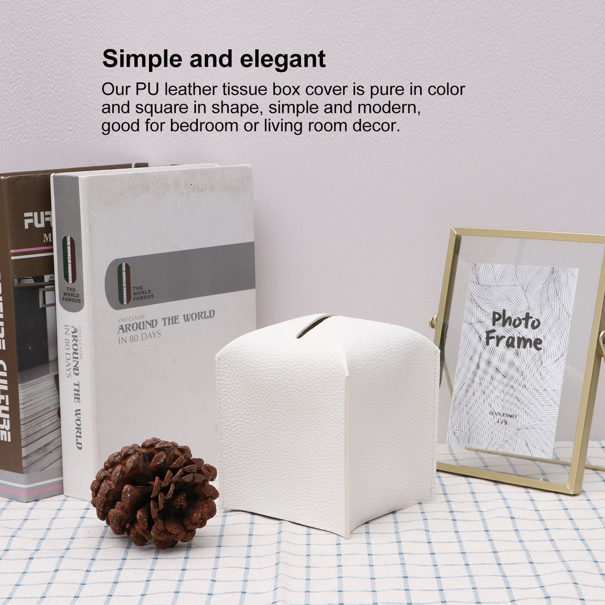 2 Pack Black PU Leather Rectangular Tissue Box Covers Foldable Roll Paper Bag for Car Home and Bathroom Modern Storage Solution for Local Households