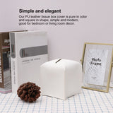 2 Pack Black PU Leather Rectangular Tissue Box Covers Foldable Roll Paper Bag for Car Home and Bathroom Modern Storage Solution for Local Households - Front View