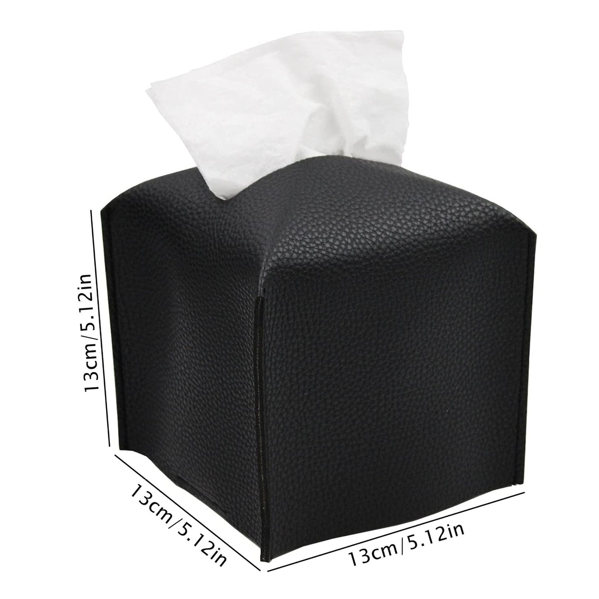 2 Pack Black PU Leather Rectangular Tissue Box Covers Foldable Roll Paper Bag for Car Home and Bathroom Modern Storage Solution for Local Households