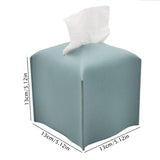 2 Pack Blue PU Leather Rectangular Tissue Box Covers Foldable Roll Paper Bag for Car Home and Bathroom Modern Storage Solution for Local Households