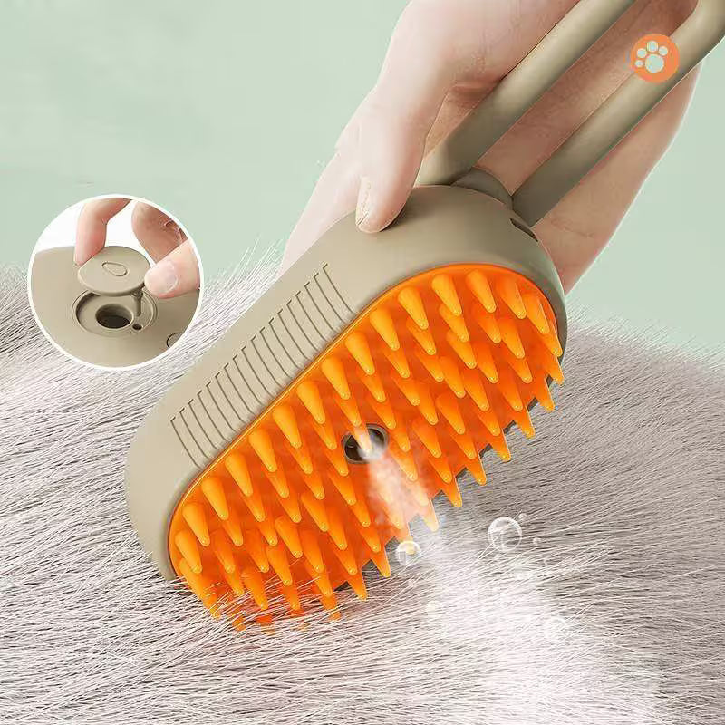 2 Pieces White Pet Electric Spray Massage Comb for Dogs and Cats 3-in-1 Steam Grooming Brush for De-shedding and Waterless Cleaning Solution for Local Pet Owners