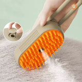 2 Pieces White Pet Electric Spray Massage Comb for Dogs and Cats 3-in-1 Steam Grooming Brush for De-shedding and Waterless Cleaning Solution for Local Pet Owners