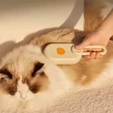 2 Pieces White Pet Electric Spray Massage Comb for Dogs and Cats 3-in-1 Steam Grooming Brush for De-shedding and Waterless Cleaning Solution for Local Pet Owners - Side View