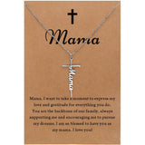 Stainless Steel Cross Necklace for Women Mother's Day Holiday Gift Elegant Jewelry Piece for Local Standard Everyday Wear(mama)