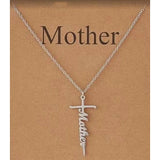 Stainless Steel Cross Necklace for Women Mother's Day Holiday Gift Elegant Jewelry Piece for Local Standard Everyday Wear(mother)