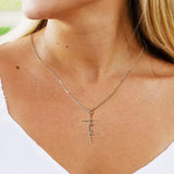 Stainless Steel Cross Necklace for Women Mother's Day Holiday Gift Elegant Jewelry Piece for Local Standard Everyday Wear(mother) - Front View
