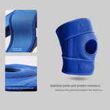 Blue Upgraded Sport Knee Pads with Dual Spring Support and Shock Absorption for Basketball Cycling and Training Stabilizing Joint Compression for Local Athletes - 45-Degree Angle