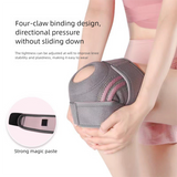 Grayish pink Adjustable Open Patella Knee Brace with Spring Support and Compression Straps for Basketball Squats and Running Joint Protection for Local Athletes