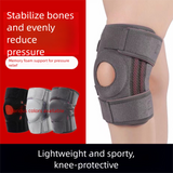 Grayish pink Adjustable Open Patella Knee Brace with Spring Support and Compression Straps for Basketball Squats and Running Joint Protection for Local Athletes - Top-Down View