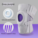 Grayish purple Adjustable Open Patella Knee Brace with Spring Support and Compression Straps for Basketball Squats and Running Joint Protection for Local Athletes