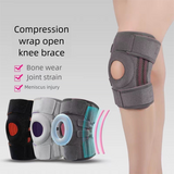 Black and orange Adjustable Open Patella Knee Brace with Spring Support and Compression Straps for Basketball Squats and Running Joint Protection for Local Athletes - 45-Degree Angle
