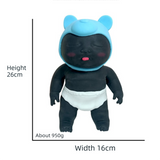 White 26CM Large Squeeze Ugly Doll Stress Relief Toy Slow Rebound TPR Sand-Filled Squishy Figure for Local Home Pretend Play and Anxiety Reduction(Green hat and yellow trousers)
