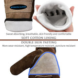 Size S Durable Cowhide Work Gloves for Welding Gardening and Outdoor Camping Thorn Proof Heat Resistant Hand Protection for Local Professionals - Front View