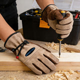 Size M Durable Cowhide Work Gloves for Welding Gardening and Outdoor Camping Thorn Proof Heat Resistant Hand Protection for Local Professionals - 45-Degree Angle