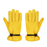 Size XXL Golden Yellow Top-Grain Cowhide Protective Work Gloves, Durable Wear-Resistant Labor Safety Solution for Local Industrial Professionals