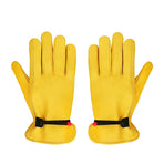 Size XXL Golden Yellow Top-Grain Cowhide Protective Work Gloves, Durable Wear-Resistant Labor Safety Solution for Local Industrial Professionals