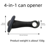 Black Multifunctional Manual Can Opener with Safe Smooth Edge Cutting Effort-Saving Design for Home Kitchen Easy Opening Solution for Local Households - 45-Degree Angle