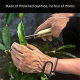 Size XL Heavy-Duty Cowhide Protective Gloves with Heat Resistant and Wear-Proof Leather for Outdoor Camping Welding and Industrial Work Reliable Hand Guard for Local Professionals - Front View