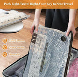Twelve Vacuum Storage Bags Set with Hand Pump - Space Saving Compression Bags for Travel & Wardrobe Organization - Top-Down View